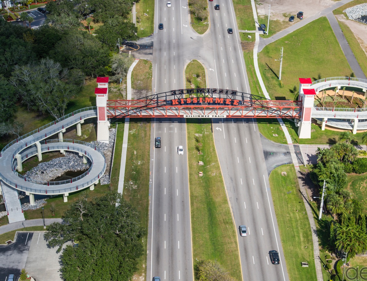 Kissimmee Trail Bridge view from sky