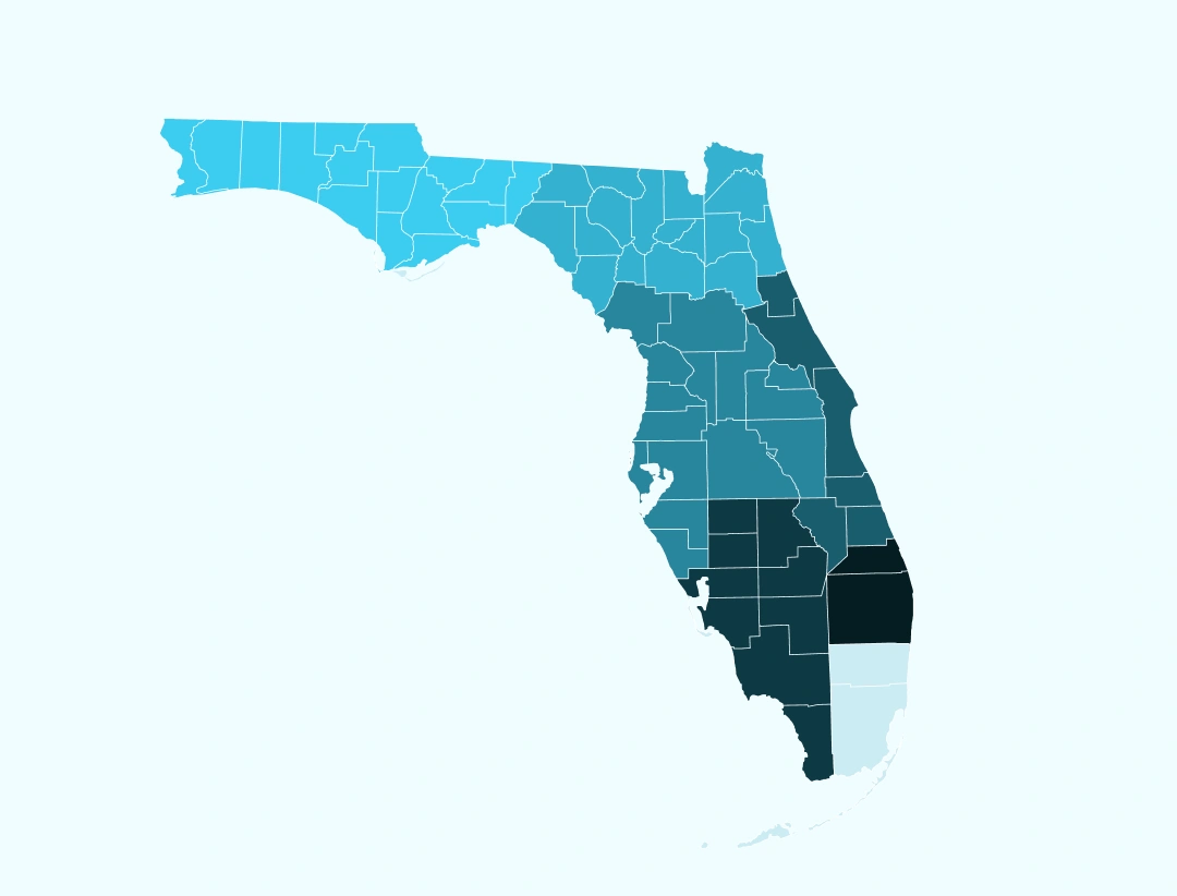 Map of area served in Florida